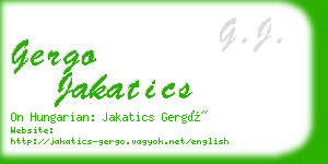 gergo jakatics business card